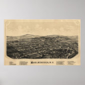1891 Marlborough, New Birds Eye Panoramablick Kart Poster (Vorne)