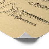 1891 Vintager Fahrradsitz Design Patent Art Print Poster (Ecke)