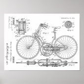 1891 Vintages Fahrradgetriebe Design Patentschrift Poster (Vorne)