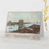 1892 Currier & Ives Brooklyn Bridge Karte (Gelbe Blume)