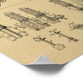 1892 Fahrradaufhängung Design Patent Art Print Poster (Ecke)