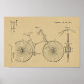 1892 Fahrradaufhängung Design Patent Art Print Poster (Vorne)