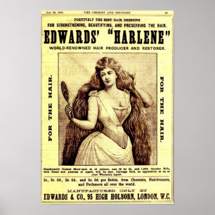 1893 Anzeige für Harlene Haar-Restaurator Poster