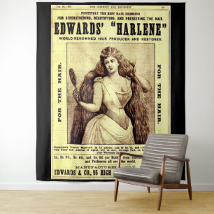 1893 Anzeige für Harlene Haar-Restaurator Wandteppich