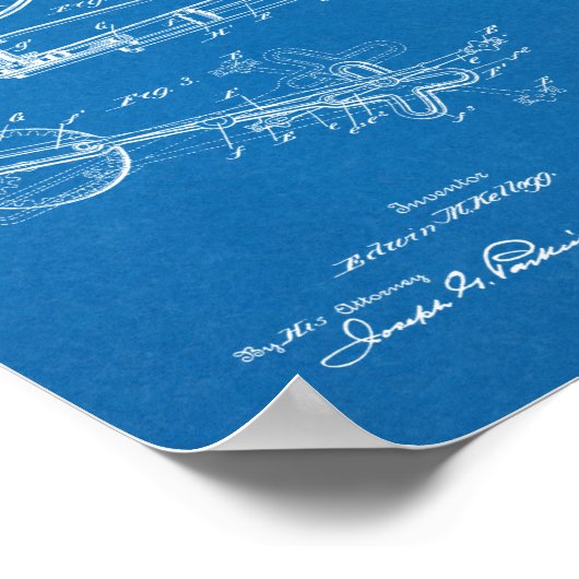 1893 Chainless Bicycle Design Patent Art Print Poster (Ecke)