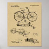 1893 Chainless Bicycle Design Patent Art Print Poster (Vorne)