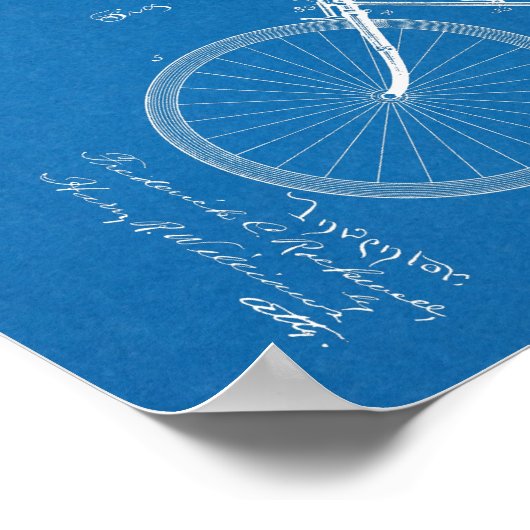 1893 Fahrraddesign Patent Art Print Poster (Ecke)