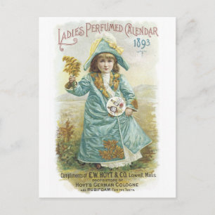 1893 Ladys Perfumed Calendar Hoyt & Co. German Co. Postkarte