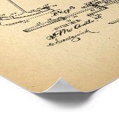 1893 Patent Bicycle Ice velocipede Poster (Ecke)