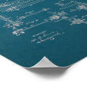 1893 Vintage Fahrradgetriebe - Patentschrift Poster (Ecke)