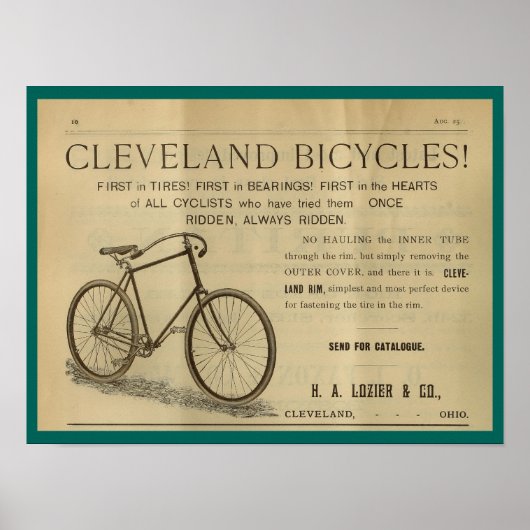 1893 Vintages Bicycle Magazine und Art Poster (Vorne)