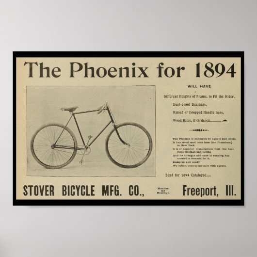 1893 Vintages Bicycle Magazine und Art Poster (Vorne)