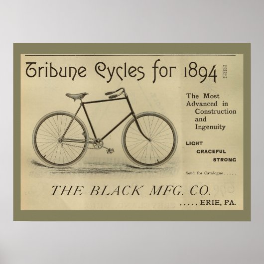 1893 Vintages Bicycle Magazine und Art Poster (Vorne)