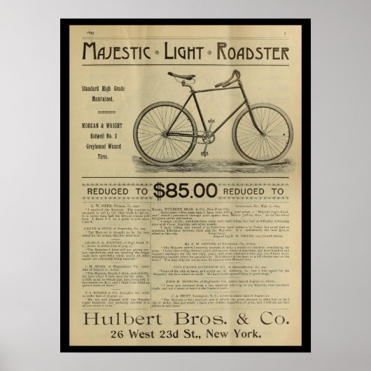 1893 Vintages Bicycle Magazine und Art Poster (Vorne)