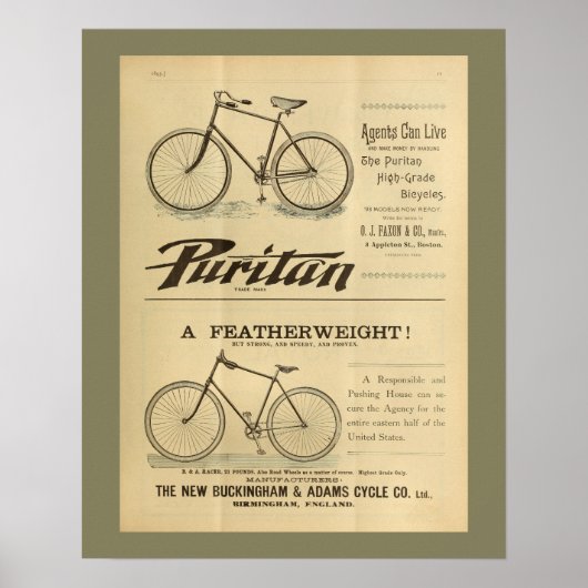 1893 Vintages Bicycle Magazine und Art Poster (Vorne)