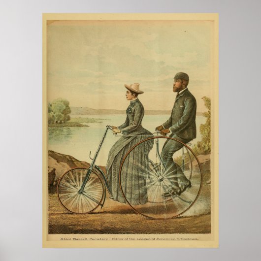 1893 Vintages Fahrrad Velocipede Kunstdruckerei Poster (Vorne)
