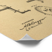 1893 Vintages Fahrradpatent Art Print Poster (Ecke)