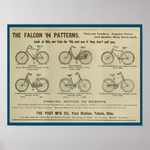 1893 Vintages Yost Bicycle Magazine und Art Poster