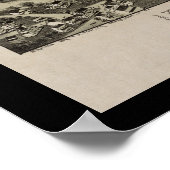 1894 Aerial Map Collegeville PA Pennsylvania Poste Poster (Ecke)