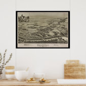 1894 Aerial Map Collegeville PA Pennsylvania Poste Poster (Küche)
