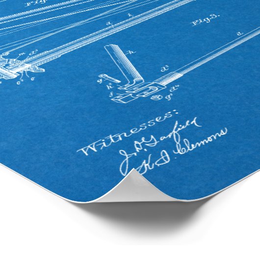 1894 Chainless Bicycle Design Patent Art Print Poster (Ecke)