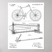 1894 Chainless Bicycle Design Patent Art Print Poster (Vorne)