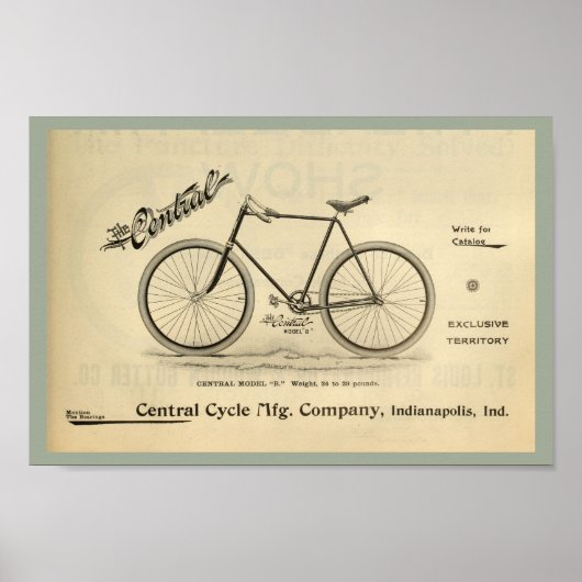 1894 Das Poster für Zentralfahrrad und Kunst (Vorne)