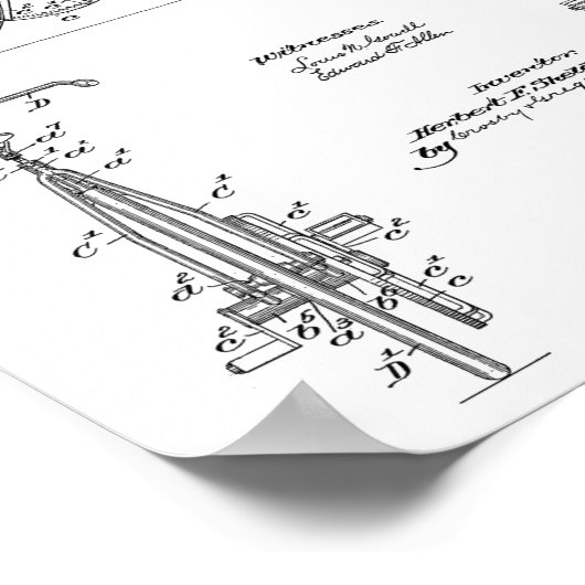 1894 Fahrraddesign Patent Art Print Poster (Ecke)