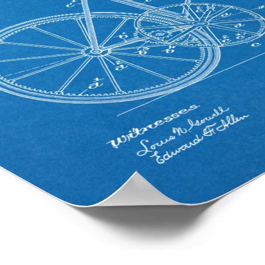1894 Fahrraddesign Patent Art Print Poster (Ecke)