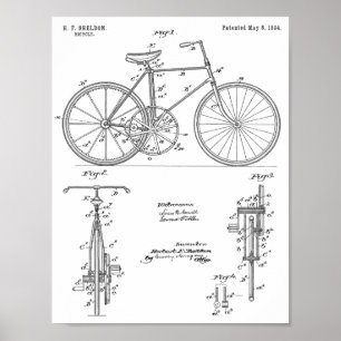 1894 Getriebe Fahrrad Design Patent Kunstprint Poster