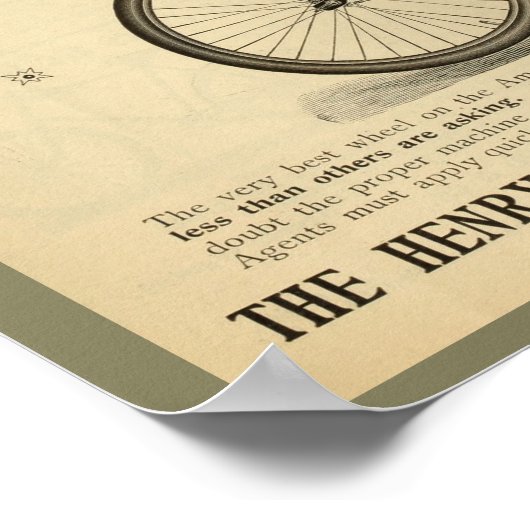 1894 Phantom A Bicycle Ad Art Poster (Ecke)