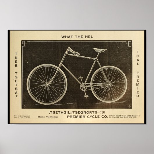 1894 Premier Cycle Co. Bicycle Ad Art Poster (Vorne)
