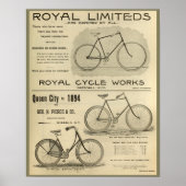 1894 Royal Cycle Works Bicycle Ad Art Poster (Vorne)