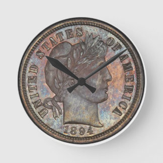 1894-S Barber Dime Runde Wanduhr