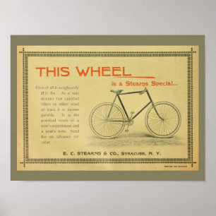 1894 Stearns Vintages Bicycle Ad Art Poster
