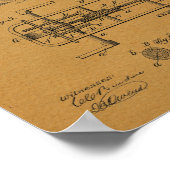 1894 Vintage Fahrradgetriebekunde Patentschrift Poster (Ecke)