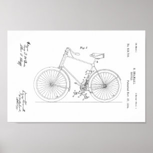 1894 Vintages Fahrradpatent Art Print Poster