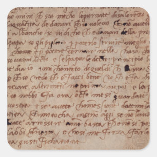 1895-9-15-503 W.34v Seite der Handschrift Quadratischer Aufkleber