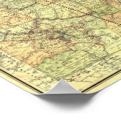 1895 Antique Rail Map von Pennsylvania Poster (Ecke)