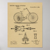 1895 Chainless Bicycle Design Patent Art Print Poster (Vorne)