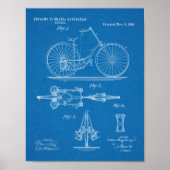 1895 Chainless Bicycle Design Patent Art Print Poster (Vorne)