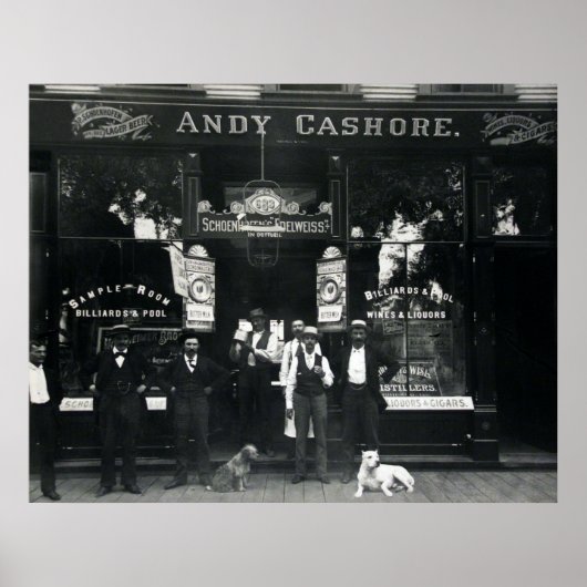 1895 CHICAGO SALOON & BILLIARD PARLOR POSTER (Vorne)