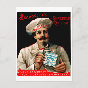 1895 Gebratenes Codfish-Frühstück Postkarte