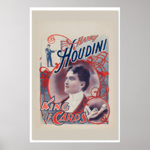 1895 Harry Houdini König der Kartentricks entkommt Poster