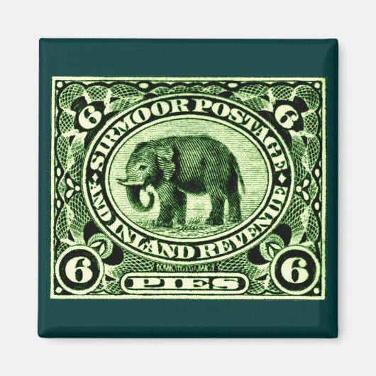 1895 Indischer Fürstlich-Staaten Elephant Magnet (Vorne)