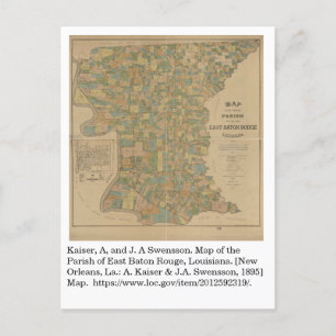 1895 Karte der Gemeinde East Baton Rouge, La