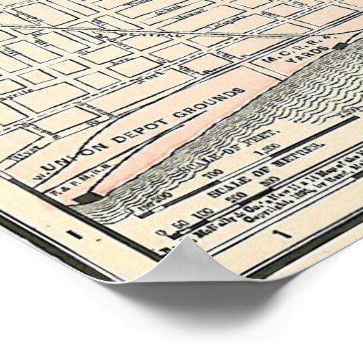 1895 Karte von Detroit Poster (Ecke)