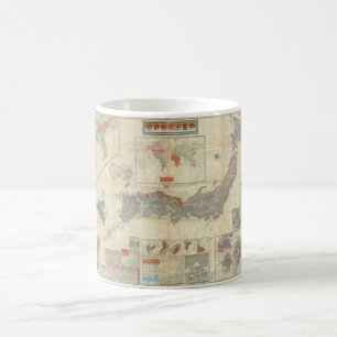 1895 Meiji 28 Japanische Karte des Japanischen Kai Kaffeetasse