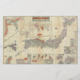1895 Meiji 28 Japanische Karte Kaiserliches Japan