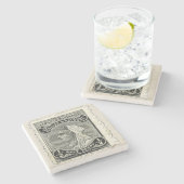 1895 Neuseeländische Briefmarke Untersetzer Marmor (Seitenansicht)